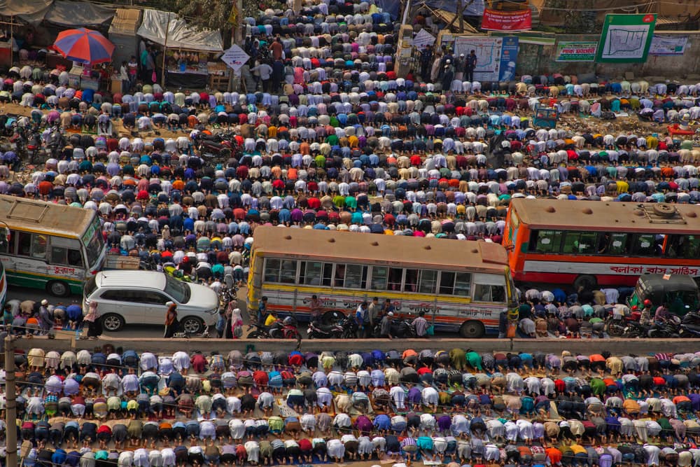 Mass Muslim Prayer by Azim Khan Ronnie — canvas wall art