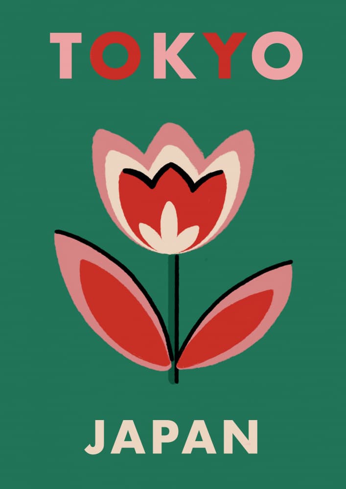 Tokyo Retro Flower by Nidhi Kachhadiya — canvas wall art