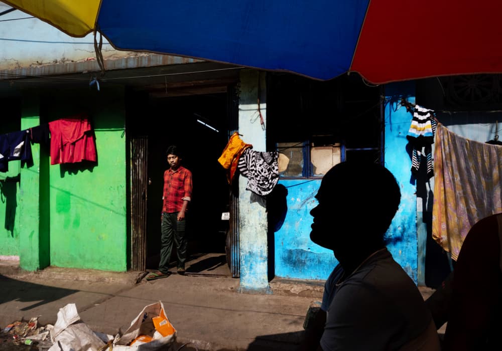 Colorful City Shadows by Kuntal Biswas — canvas wall art