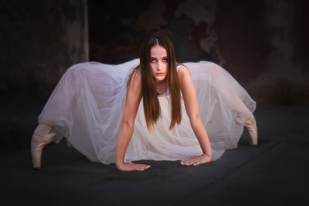 Intense Ballerina Pose by Leah Xu — canvas wall art