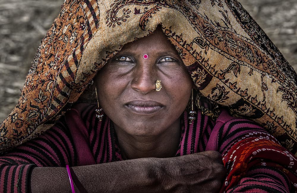 Soulful Indian Gaze by Joxe Inazio Kuesta Garmendia — canvas wall art