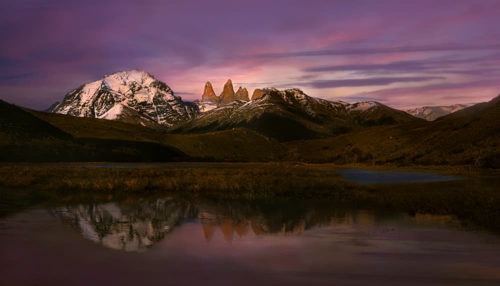Torres del Paine Sunset by Yanny Liu — canvas wall art