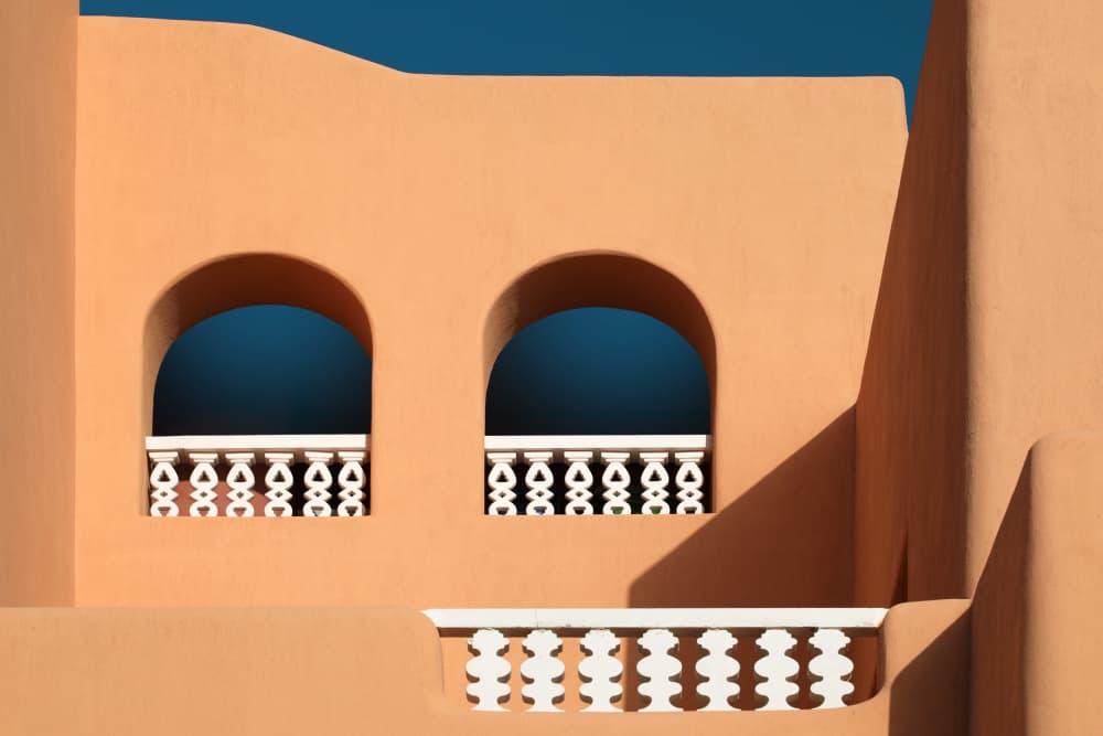 Warm Arches Blue Sky by Hans-Wolfgang Hawerkamp — canvas wall art