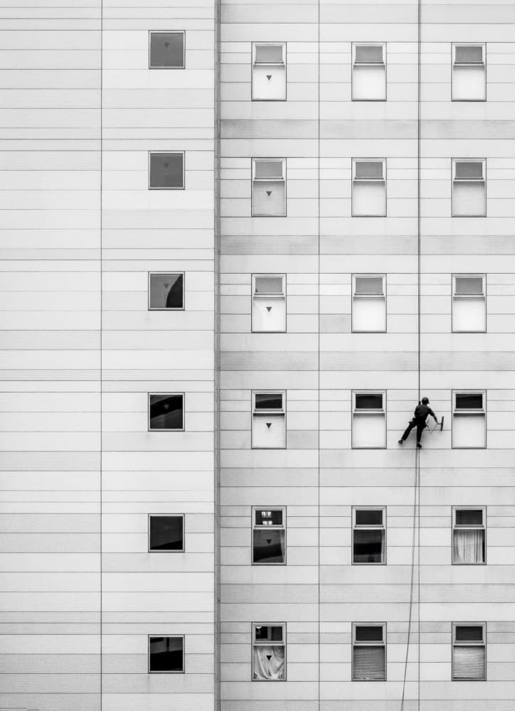High-Rise Window Cleaner by Tomoshi Hara — canvas wall art