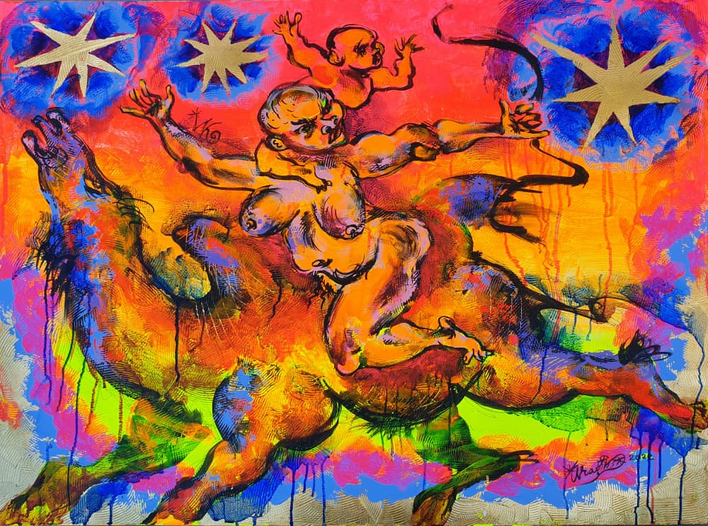 Nude Celestial Sagittarius by Kanat Ibragimov — canvas wall art