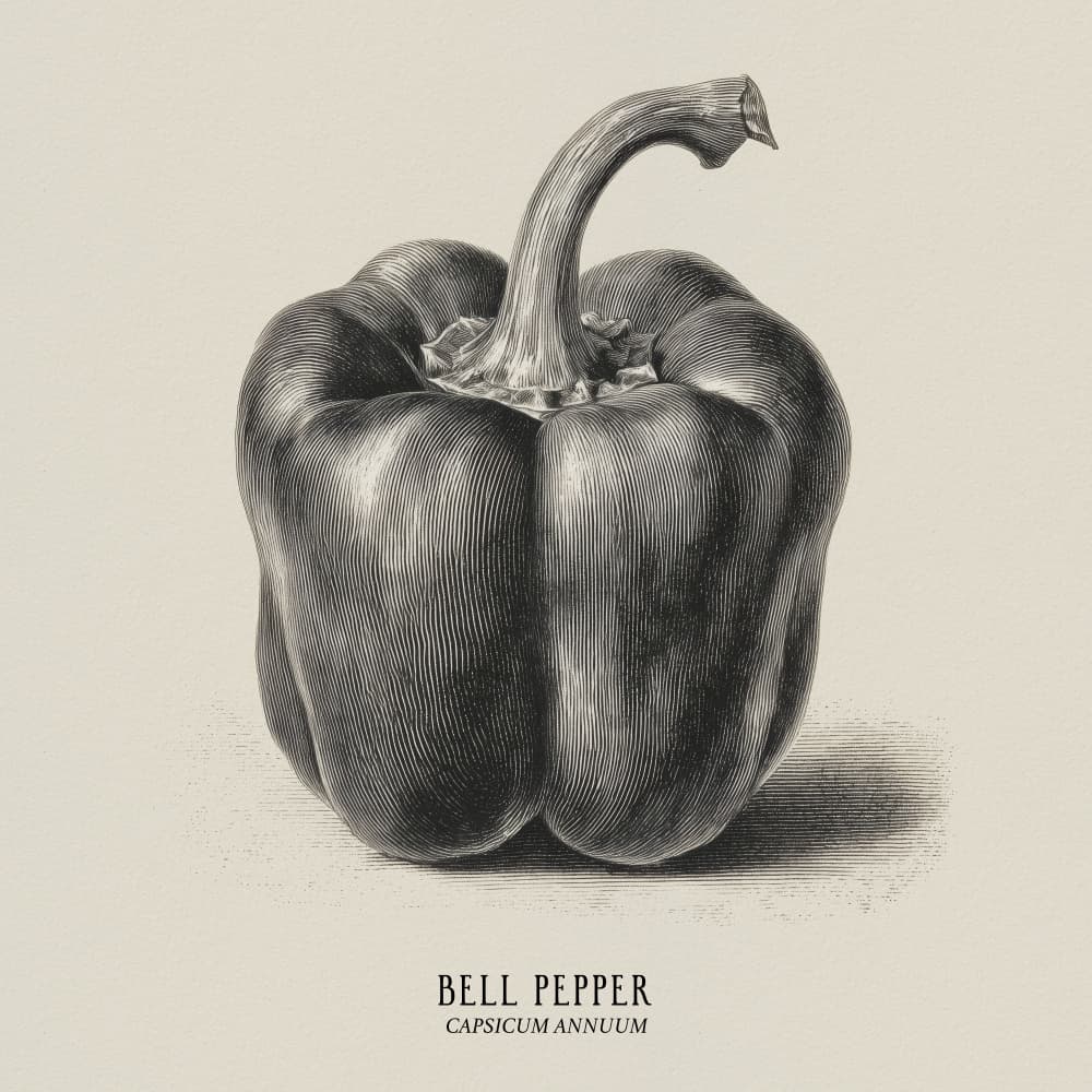 Vintage Vegetables - Bell Pepper by Andreas Magnusson — canvas wall art