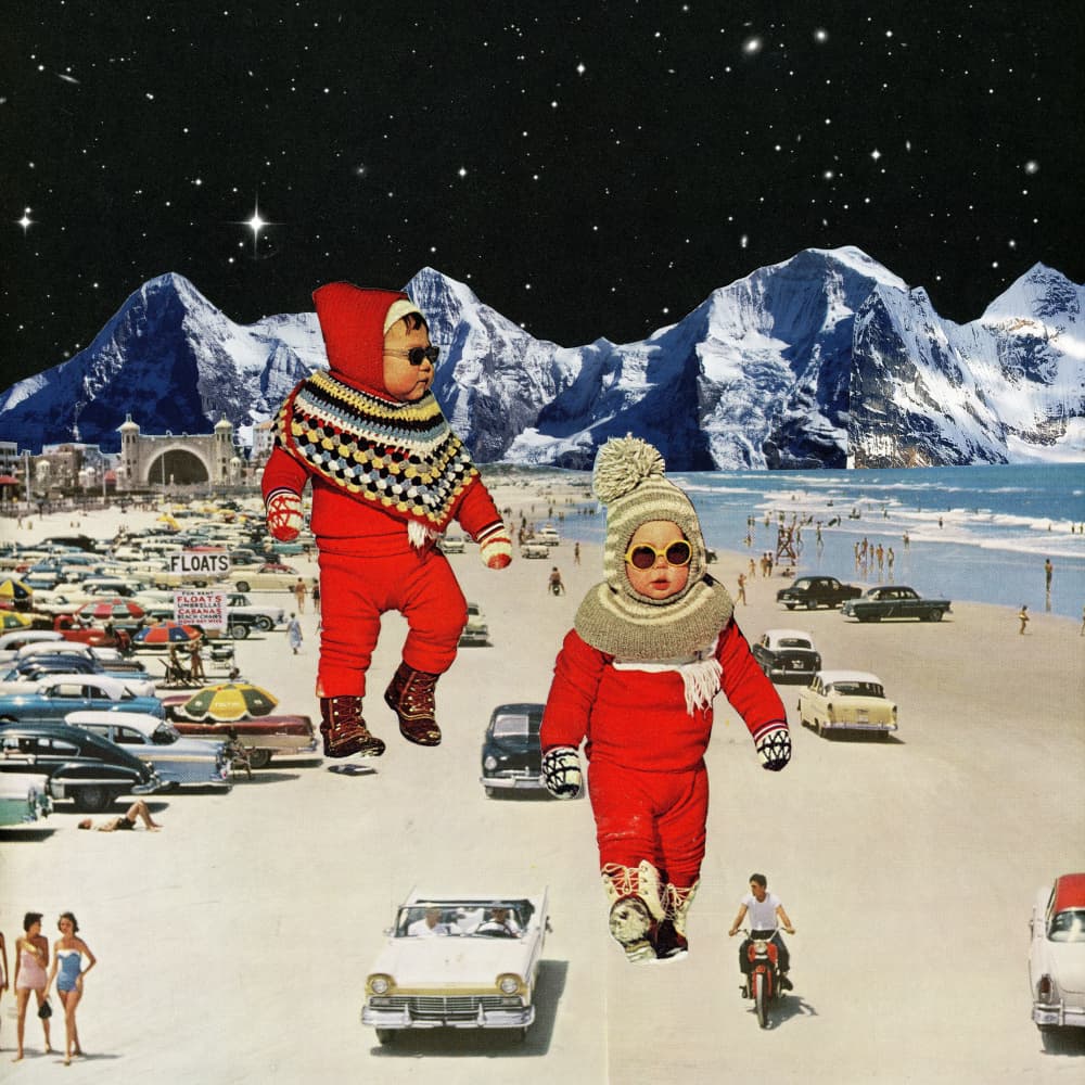 Cool Babies Mountain Beach by Betty Klaasse — canvas wall art