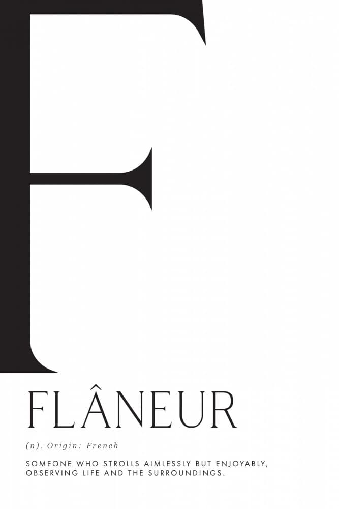 Flâneur Word Definition by Rosana Laiz Blursbyai — canvas wall art