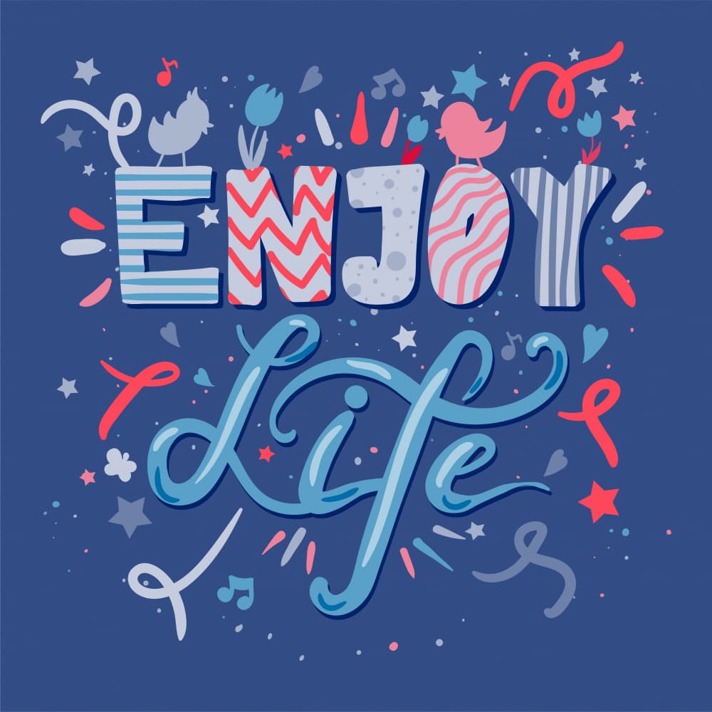 Vibrant Enjoy Life Quote by Marika Barsrsind β canvas wall art