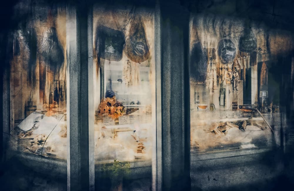 Grungy Shop Window by Jan van der Linden — canvas wall art