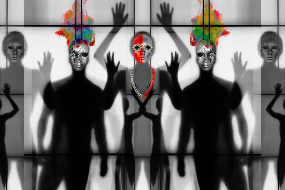 Masked Figures Reflection by Igor Shrayer — canvas wall art