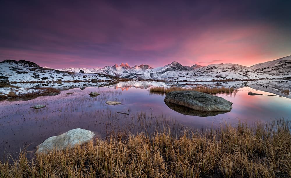 Purple Mountain Twilight by Álvaro Pérez & Jose M. Pérez. Brothers — canvas wall art