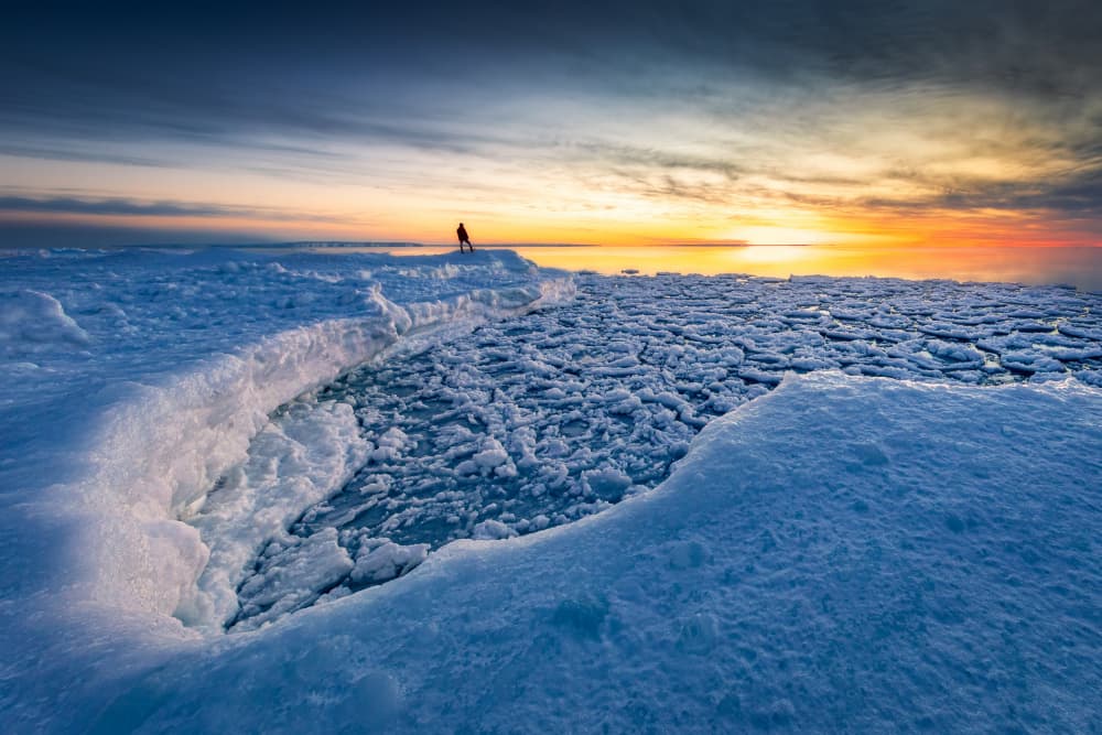 Frozen Landscape Sunset by Steven Zhou — canvas wall art