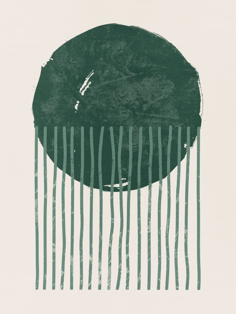 Dark Green Minimalist Shapes by Ema Paraschiv — canvas wall art