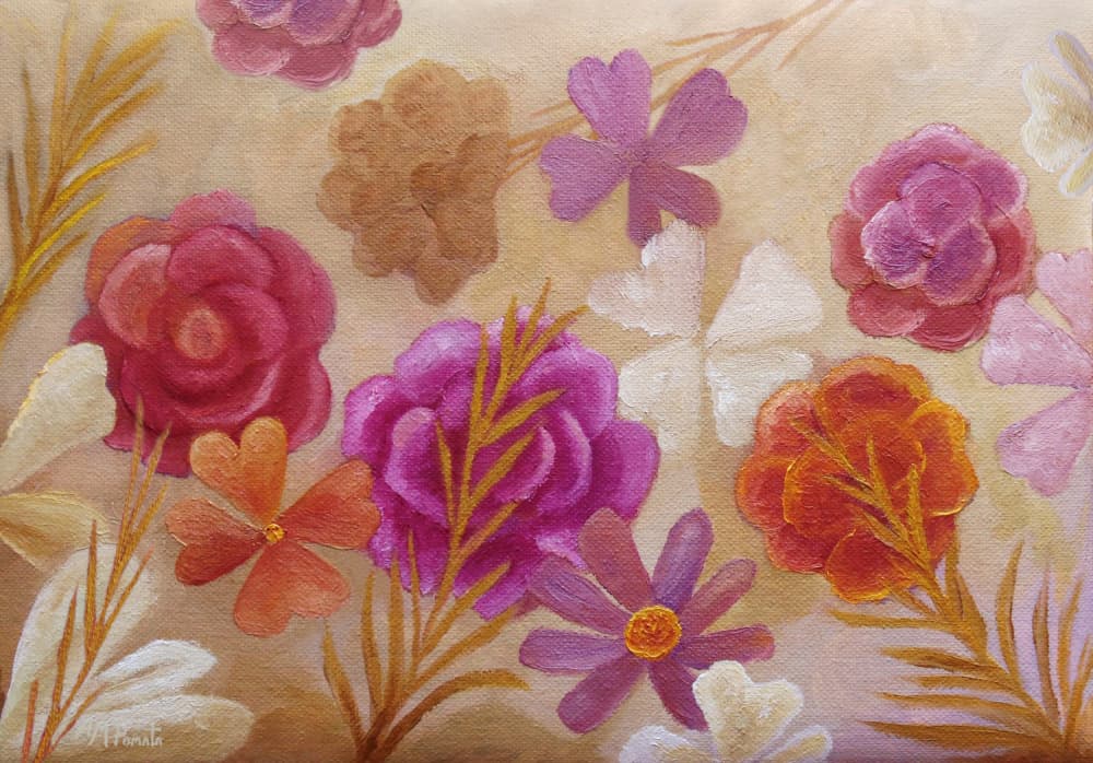 Whimsical Floral Garden by Angeles M. Pomata — canvas wall art