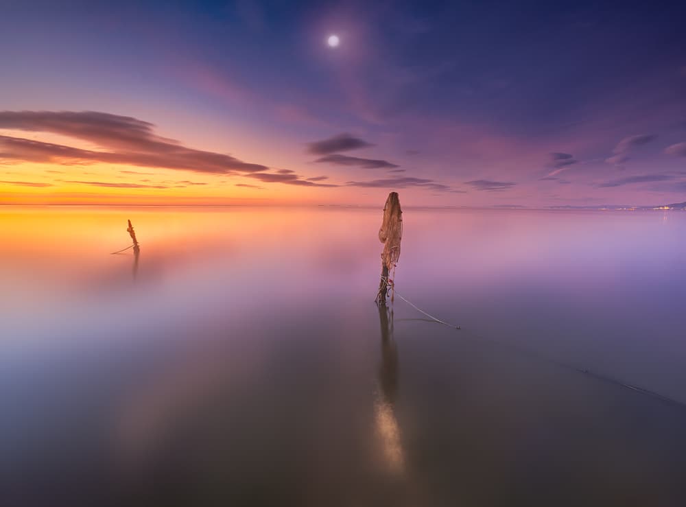 Vibrant Twilight Reflections by joanaduenas — canvas wall art