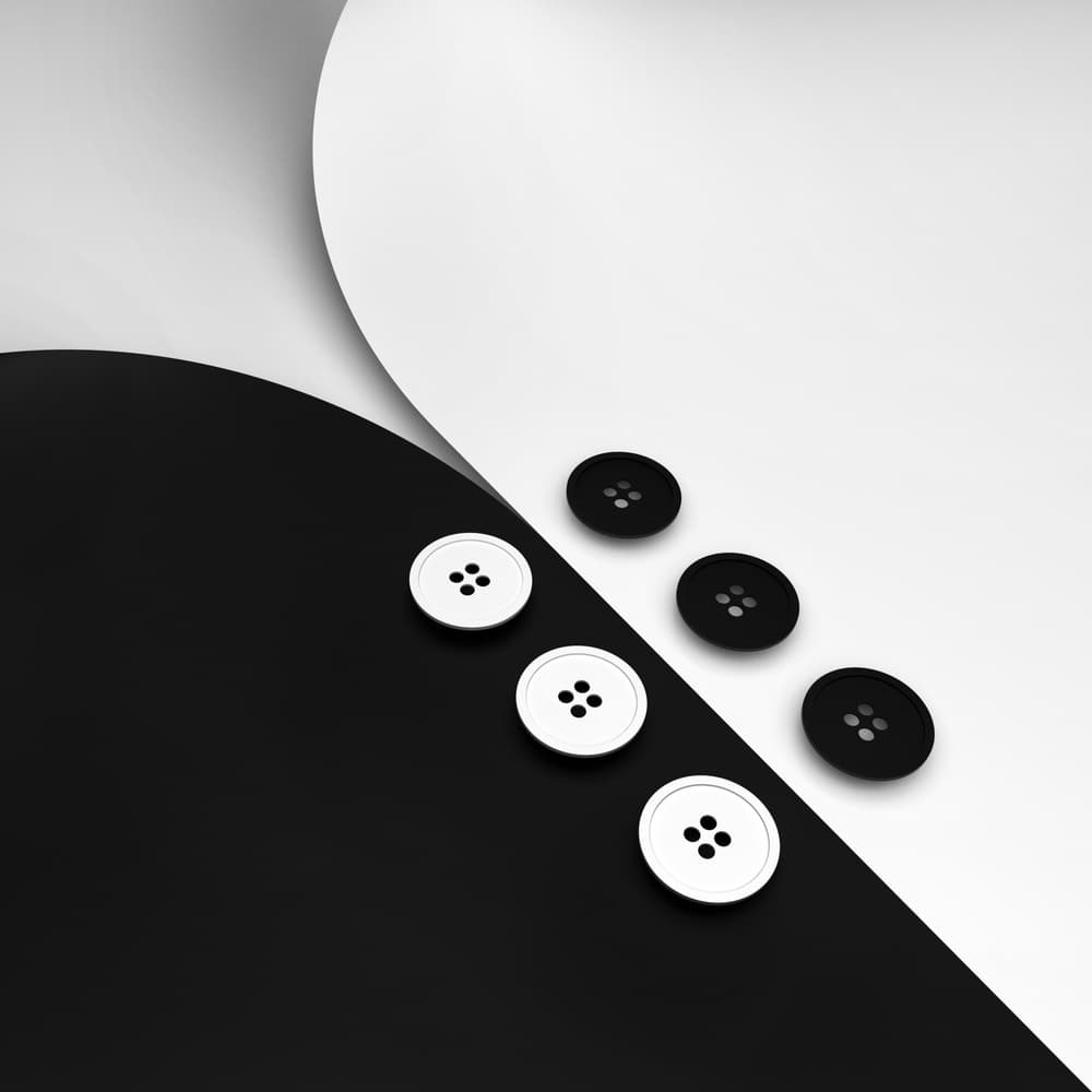 Monochrome Button Harmony by Antonyus Bunjamin (Abe) — canvas wall art
