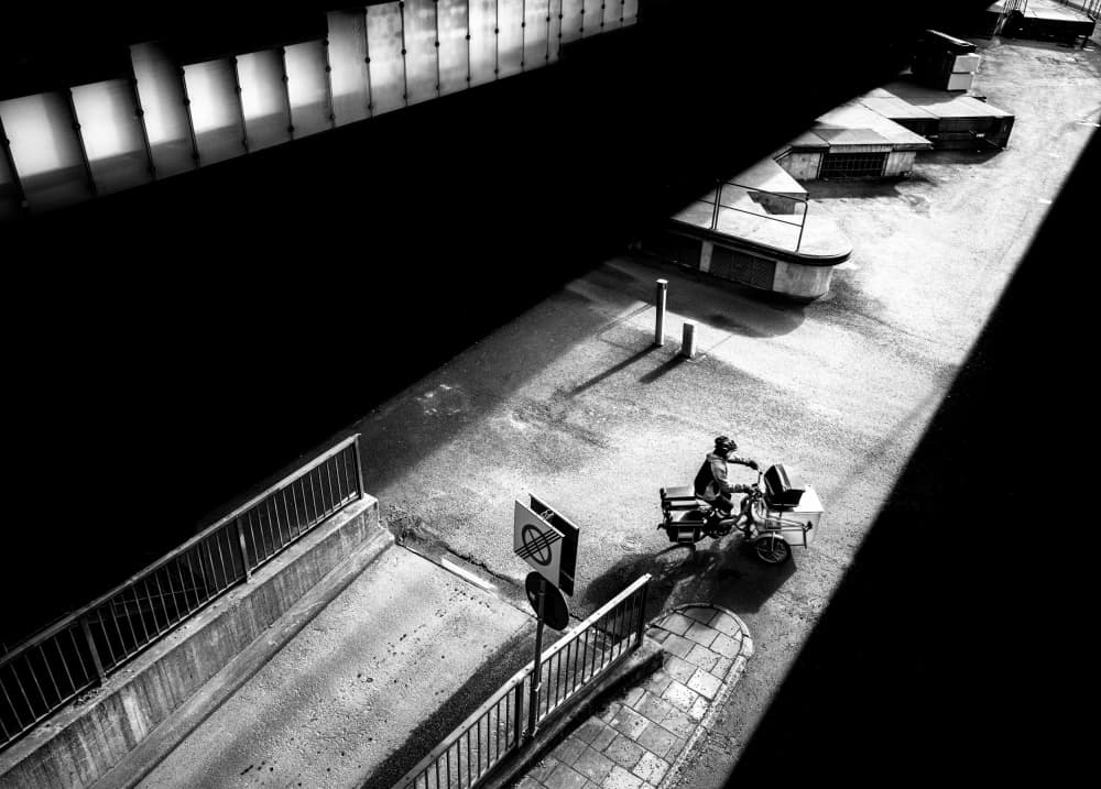 Urban Rider Sun Shadows by Alex Ogazzi — canvas wall art