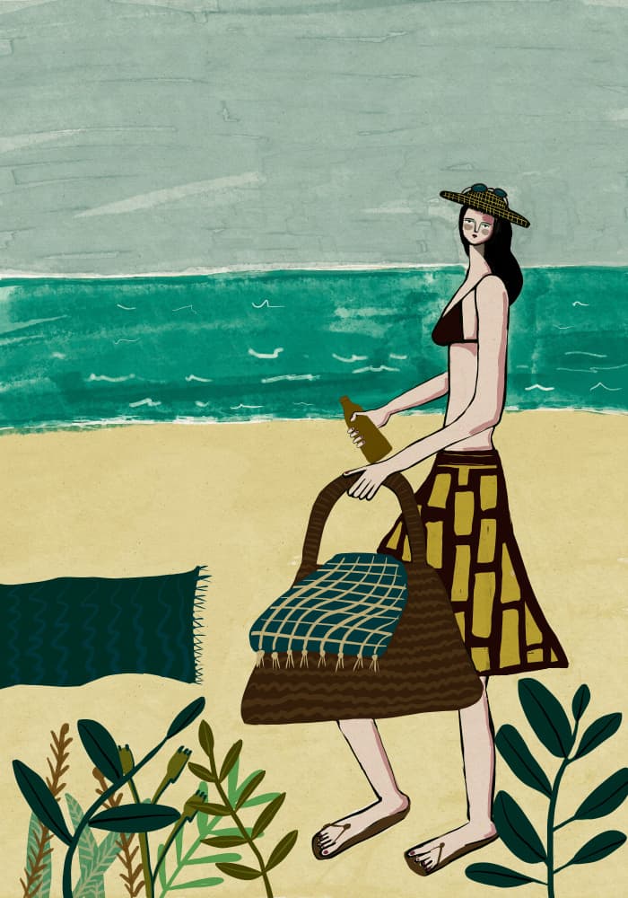 Summer Beach Stroll by Sharyn Bursic — canvas wall art