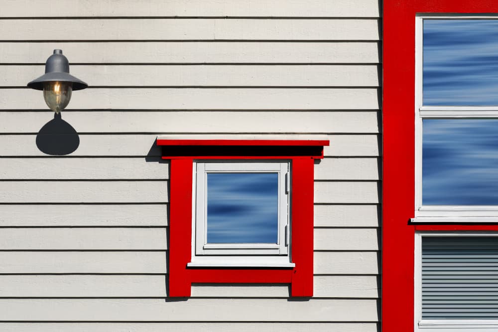 Red Window Blue Sky by Hans-Wolfgang Hawerkamp — canvas wall art