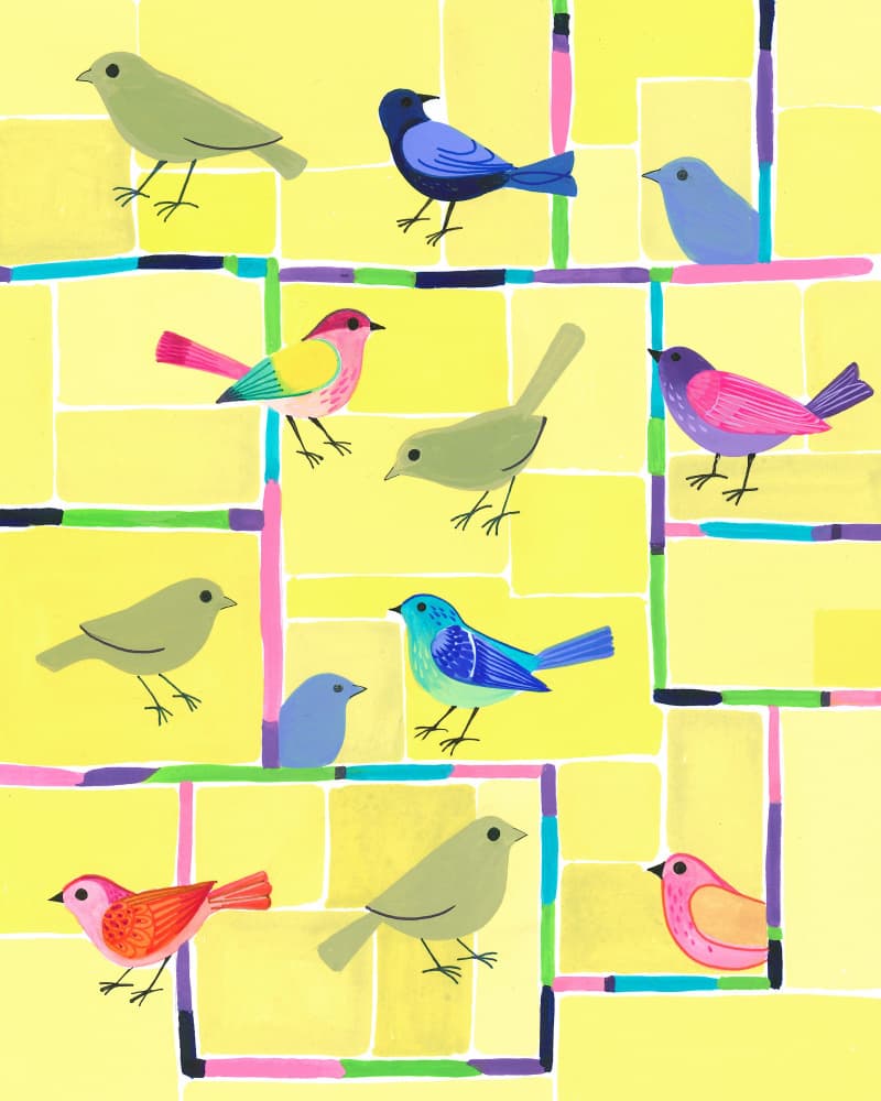 Cheerful Chirpers by Isabelle Brent — canvas wall art
