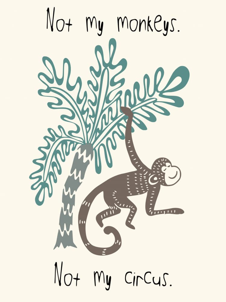 Not My Monkeys Circus by Annick — canvas wall art