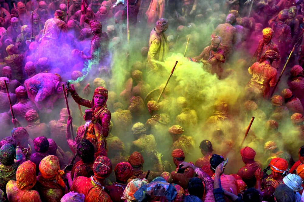 Vibrant Holi Festival by Avishek Das — canvas wall art