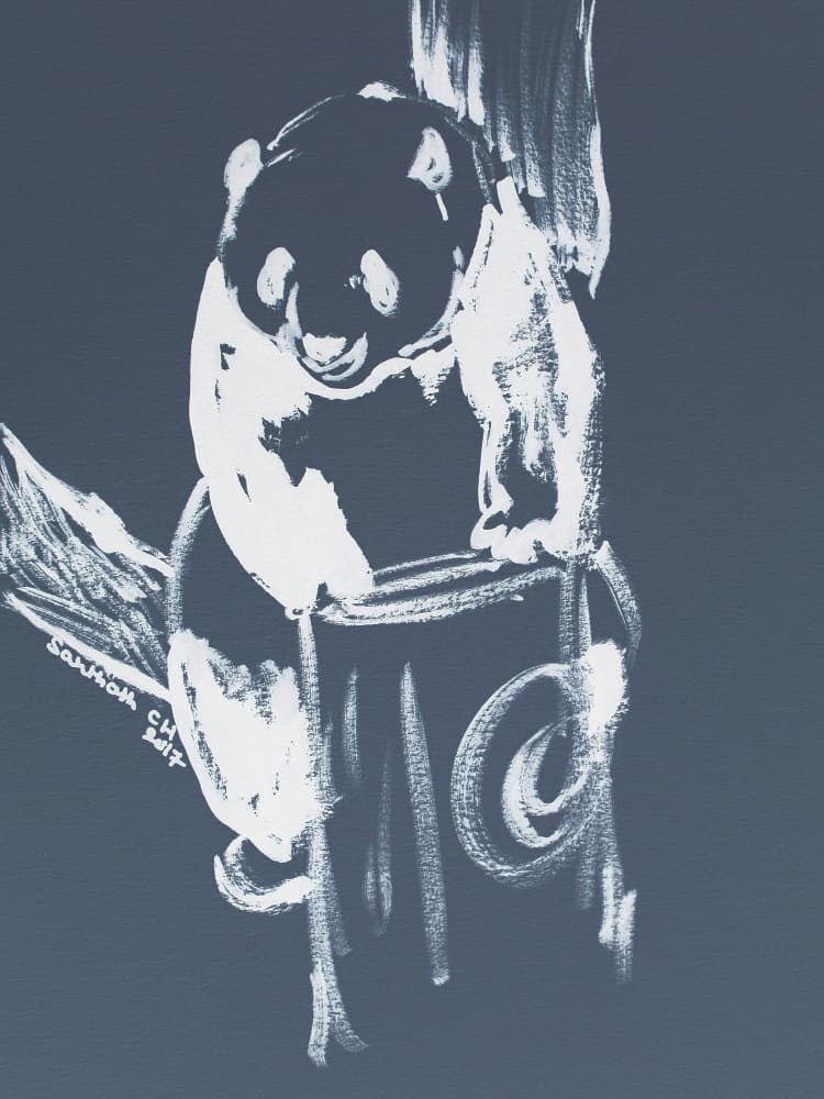 Playful Panda Climb by Santhosh ch — canvas wall art