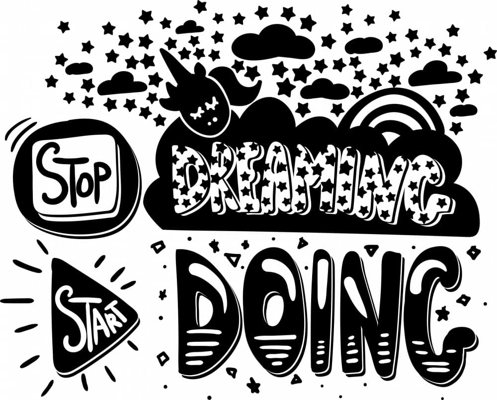 Stop Dreaming Start Doing by Marika Barsrsind β canvas wall art