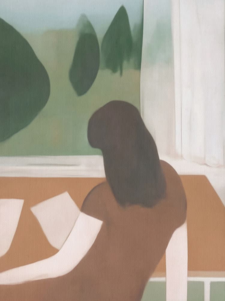 Quiet Reading By Window by The Printable Studio — canvas wall art