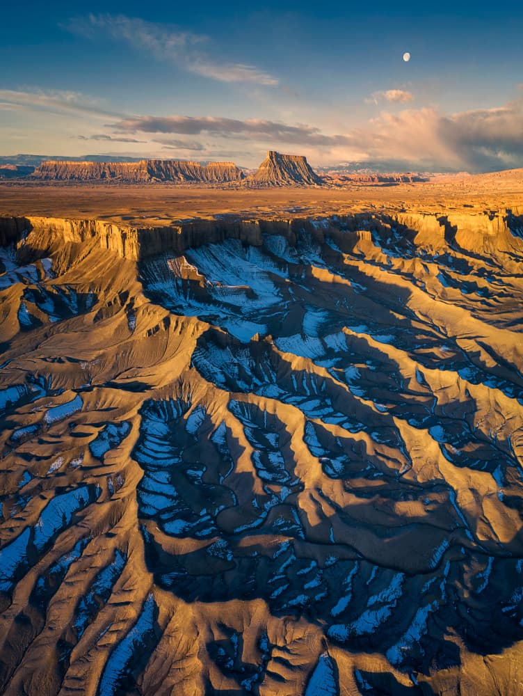 Golden Canyon Moon Winter by Mei Xu — canvas wall art