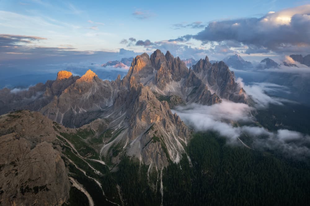 Golden Peaks Alpine Glow by Lazar Ioan Ovidiu — canvas wall art