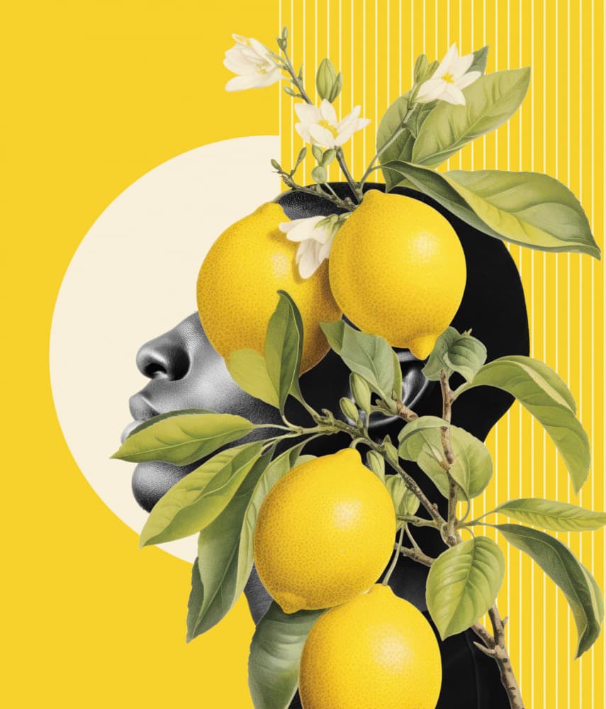Vibrant Lemon Profile by Marja van den Hurk — canvas wall art
