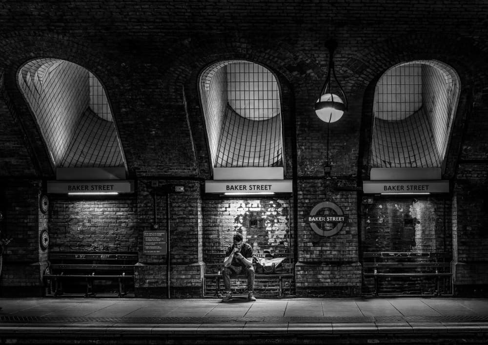 Baker Street Subway Waiting by Kenneth-Wei Zeng — canvas wall art