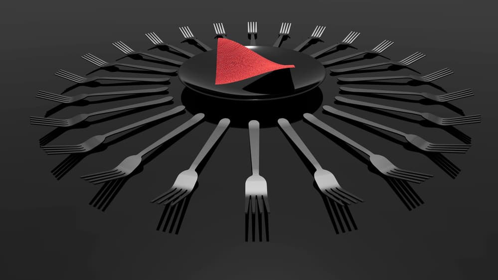 Forks Red Slice Dinner by Antonyus Bunjamin (Abe) — canvas wall art