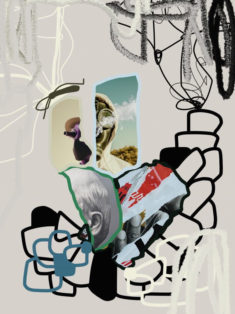 Fragmented Reality Collage by Pelin Atilla — canvas wall art