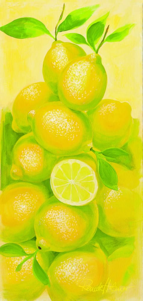 Fresh Zesty Lemons by Renate Holzner — canvas wall art