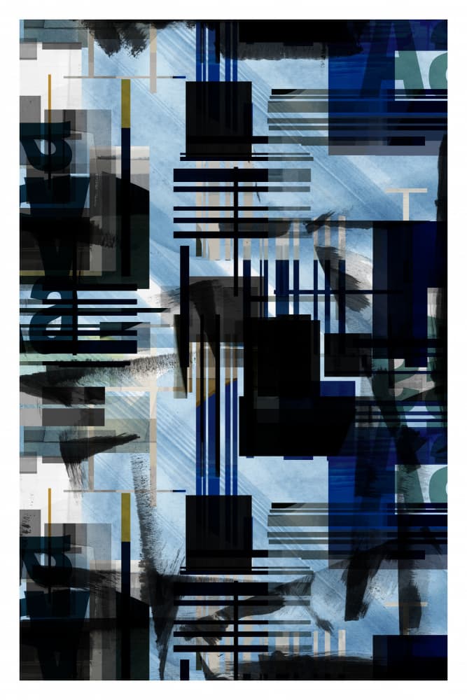 Dynamic Blue Geometry by cartissi — canvas wall art