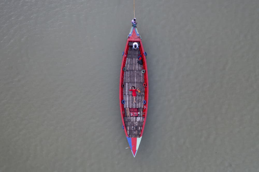 Peaceful River Boat by Azim Khan Ronnie — canvas wall art