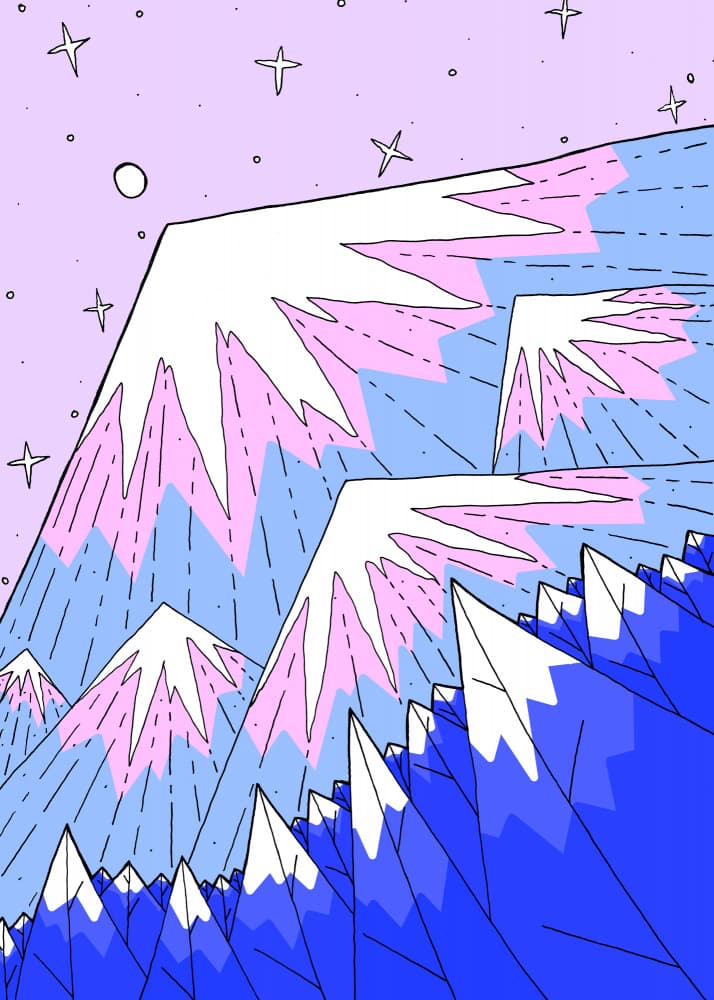 Pink Sky Mountains by Stephen Wade — canvas wall art