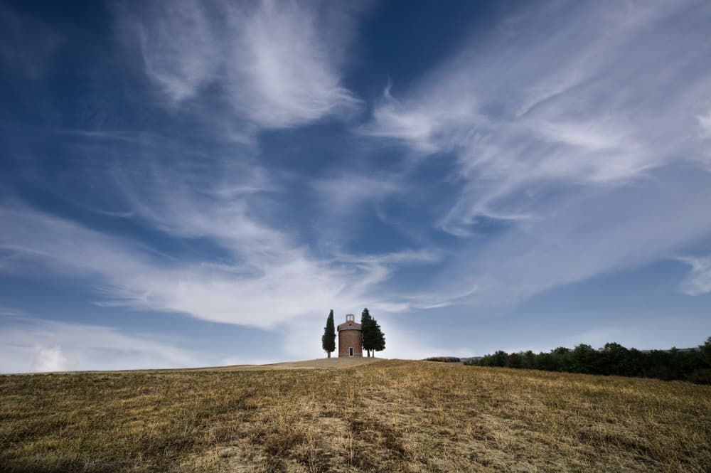 Tuscan Hilltop Chapel by Jean Vandijck — canvas wall art