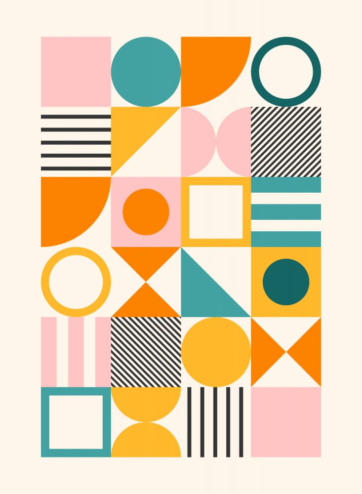 Colorful Geometric Shapes by Artprink — canvas wall art