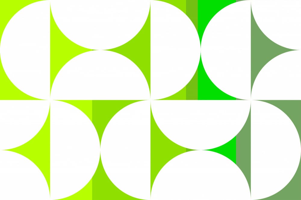 Vibrant Green Geometric Circles by Sue Skellern — canvas wall art