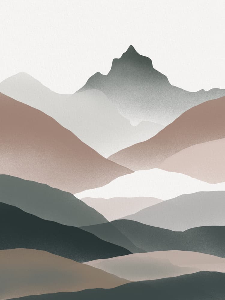 Serene Layered Mountains by Little Dean — canvas wall art