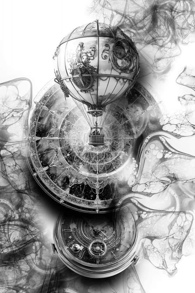 Steampunk Time Balloon by Rafal Kulik — canvas wall art