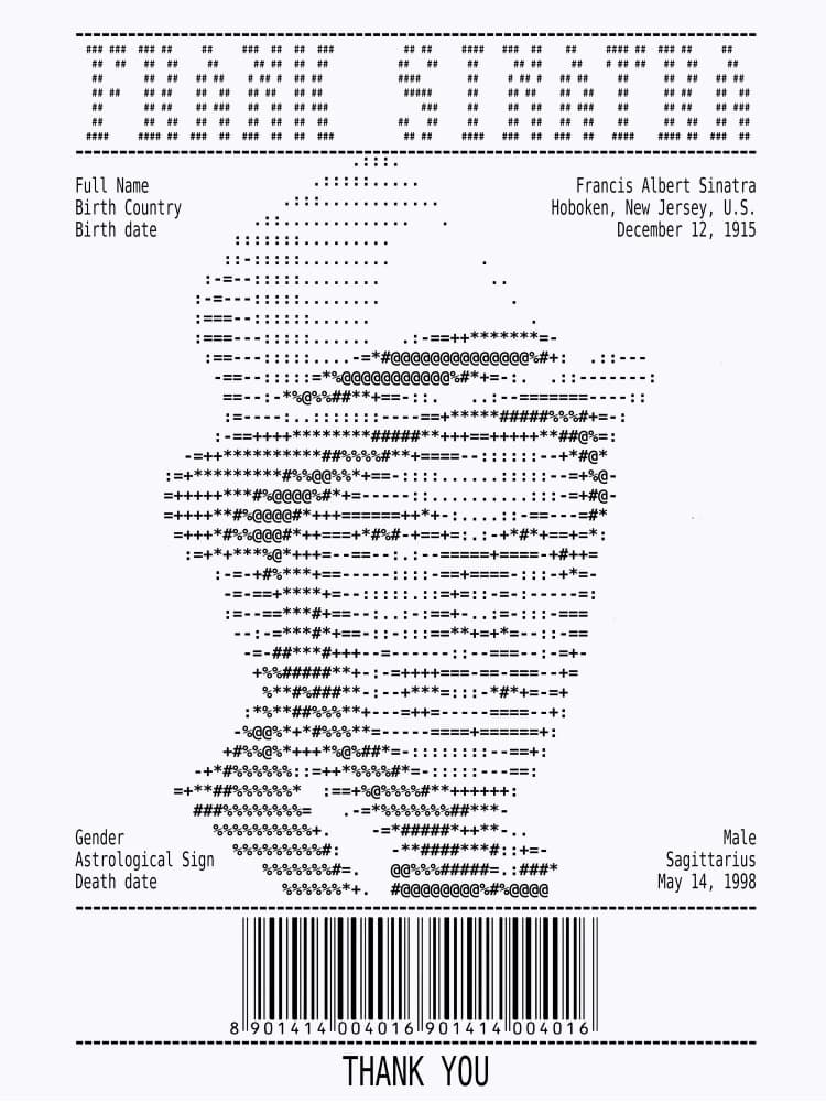 ASCII Art Music Icon by Doa Project — canvas wall art