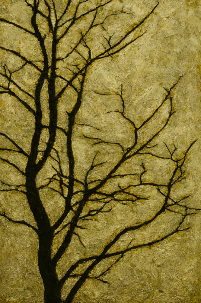 Golden Bare Branches by HUGO — canvas wall art