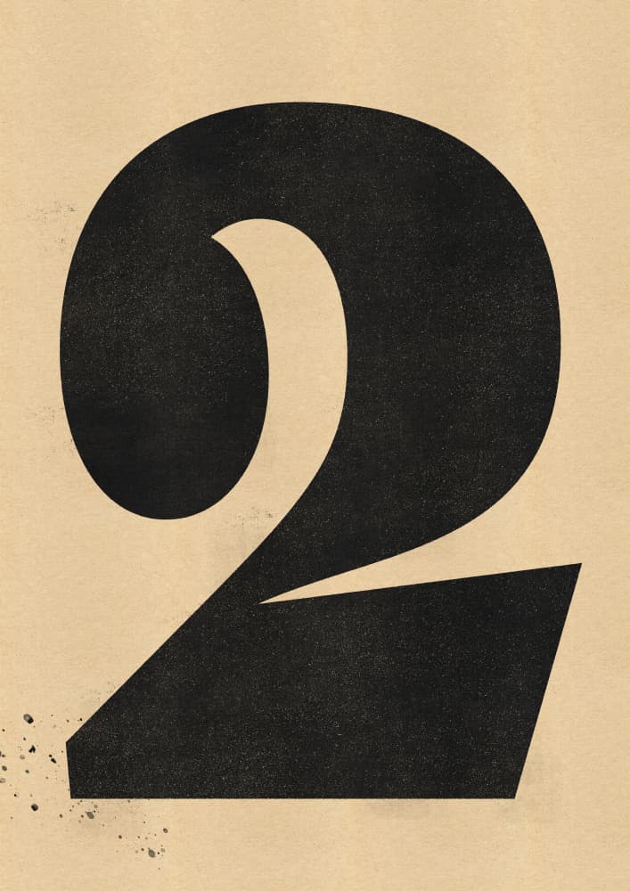 Bold Number Two by Nicholas — canvas wall art
