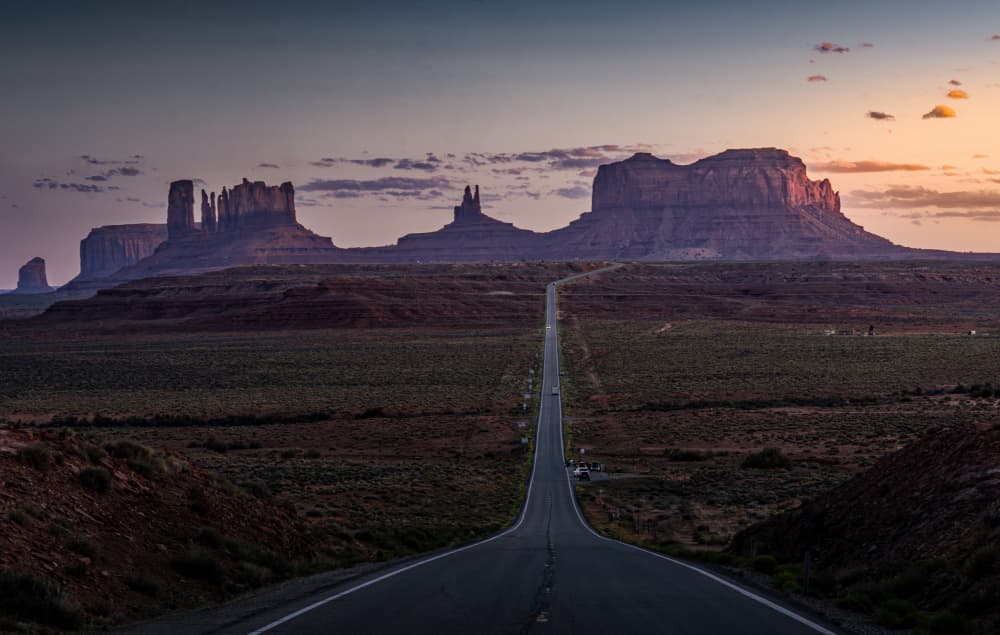 Monument Valley Sunset Road by Bing Li — canvas wall art