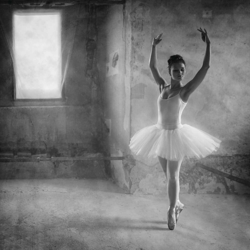 Graceful Ballerina in Light by Roswitha Schleicher-Schwarz — canvas wall art